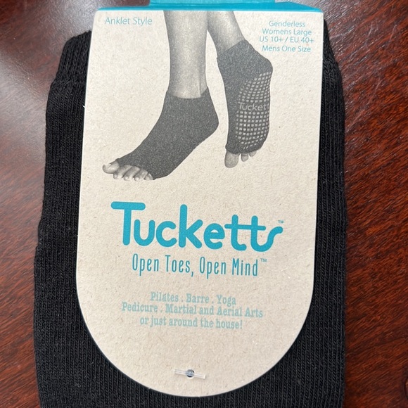 Tucketts BlackToeless Non Slip Grip Ballerina Ballet style Socks NEW - Picture 2 of 8
